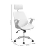 Manager office chair Fern PU white-natural wood