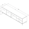 TV Stand Corsica 190 Flagstaff Oak - Black 190x42x53,5 cm