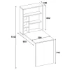 Folding wall mounted work desk Ravin white 63x90x154cm