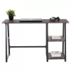 OFFICE DESK  METALLIC BLACK WITH MDF DESKTOP IN WALNUT COLOR 120Χ50Χ73,5Hcm.