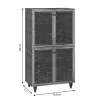 Shoe cabinet Ronan walnut 70.5x35x122cm