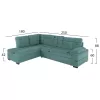 SOFABED LEFT CORNER JADE  SEAFOAM GREEN VELVET 250x80-180x73-88Hcm.