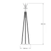 Coat Stand Myra in natural black color D40x160cm