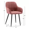 ARMCHAIR WITH DUSTY PINK VELVET & BLACK METAL FRAME  57X61X84cm