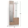 Entryway Furniture with mirror Janice  Sonama White 70,3x37,1x181,8 cm.