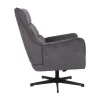 Rotated Armchair with Black Metal Base Gemma Fylliana Grey 78x78x101 cm