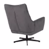 Rotated Armchair with Black Metal Base Gemma Fylliana Grey 78x78x101 cm