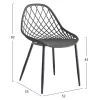 CHAIR POLYPROPYLENE  IN GREY COLOR WITH BLACK METAL LEGS 52x53x82Hcm.