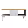 COFFEE TABLE WITH SHELF GUNNEZ  WHITE MARBLE & NATURAL OAK MELAMINE-WHITE LEGS 90x54x39,5Hcm.