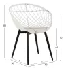 ARMCHAIR ARIADNE  WHITE POLYPROPYLENE-BLACK METAL LEGS 63x56x80Hcm.