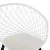 ARMCHAIR ARIADNE  WHITE POLYPROPYLENE-BLACK METAL LEGS 63x56x80Hcm.