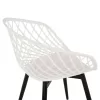 ARMCHAIR ARIADNE  WHITE POLYPROPYLENE-BLACK METAL LEGS 63x56x80Hcm.