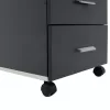 Chest of drawers on wheels Oscar 3 drawers walnut-charcoal 40x48x63cm