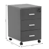 Chest of drawers on wheels Oscar 3 drawers walnut-charcoal 40x48x63cm