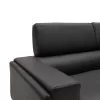 3 seater sofa Shea PU black-inox 198x80x87cm