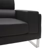 3 seater sofa Shea PU black-inox 198x80x87cm