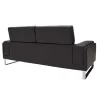 3 seater sofa Shea PU black-inox 198x80x87cm