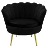 Armchair Daimon velvet black-golden 79x74x78cm