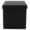 Stool-trunk Crystal pu black 38x38x38cm