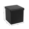 Stool-trunk Crystal pu black 38x38x38cm