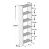 Bookcase Darco melamine white 48.6x22x160cm