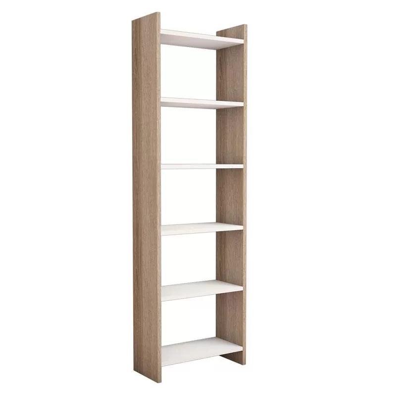 Βιβλιοθήκη Darco μελαμίνης oak-λευκό 48.6x22x160εκ