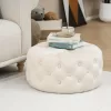 Pouf stool Ferdia velvet cream D59x28.5cm