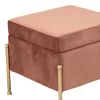 Stool-trunk Panton velvet rotten apple-golden 40x40x36,5cm