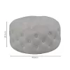 Pouf stool Ferdia velvet grey D59x28.5cm