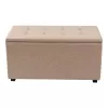 Stool-trunk Corben fabric beige 80x43x45cm