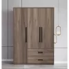 3-door wardrope Edritte with drawers light walnut melamine 120x52x195cm