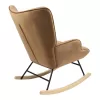 Rocking armchair Georgia taupe velvet fabric-natural 75x71x95cm