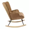 Rocking armchair Georgia taupe velvet fabric-natural 75x71x95cm