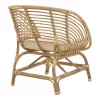 Diane Inart armchair natural wood with cushion 71x46x80cm