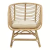 Diane Inart armchair natural wood with cushion 71x46x80cm