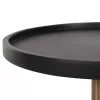 SIDE TABLE RUBIN  MANGO WOOD TOP IN BLACK-METAL BASE IN BRASS GOLD 35x35x59Hcm.