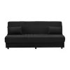 Romina three-seater sofa-bed with storage space black fabric 190x85x90cm