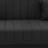 Romina three-seater sofa-bed with storage space black fabric 190x85x90cm