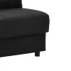 Romina three-seater sofa-bed with storage space black fabric 190x85x90cm