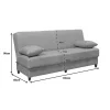 Romina three-seater sofa-bed with storage space black fabric 190x85x90cm