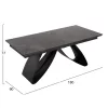 DINING TABLE TEGATT  CERAMIC TOP EXTENDABLE-BLACK 180-260x90x77Hcm.