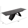 DINING TABLE TEGATT  CERAMIC TOP EXTENDABLE-BLACK 180-260x90x77Hcm.