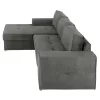 LEFT CORNER SOFA NACHO  ANTHRACITE FABRIC-SILVER METAL LEGS 270x163x88Hcm.