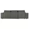 LEFT CORNER SOFA NACHO  ANTHRACITE FABRIC-SILVER METAL LEGS 270x163x88Hcm.