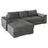 LEFT CORNER SOFA NACHO  ANTHRACITE FABRIC-SILVER METAL LEGS 270x163x88Hcm.