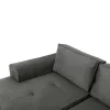 LEFT CORNER SOFA NACHO  ANTHRACITE FABRIC-SILVER METAL LEGS 270x163x88Hcm.