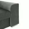 LEFT CORNER SOFA NACHO  ANTHRACITE FABRIC-SILVER METAL LEGS 270x163x88Hcm.