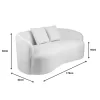 2-seater sofa Raini with cushions cream velvet 178x82x68cm