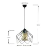 Ceiling lamp Kontes single light hanging metal Black Φ26x68 cm.