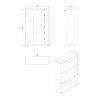 Bookcase Tomar 3 White 70x24.5x107.5 cm